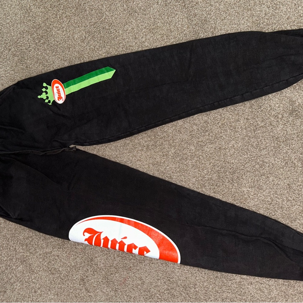 Juice Black Sweatpants with Green and Red Accents
